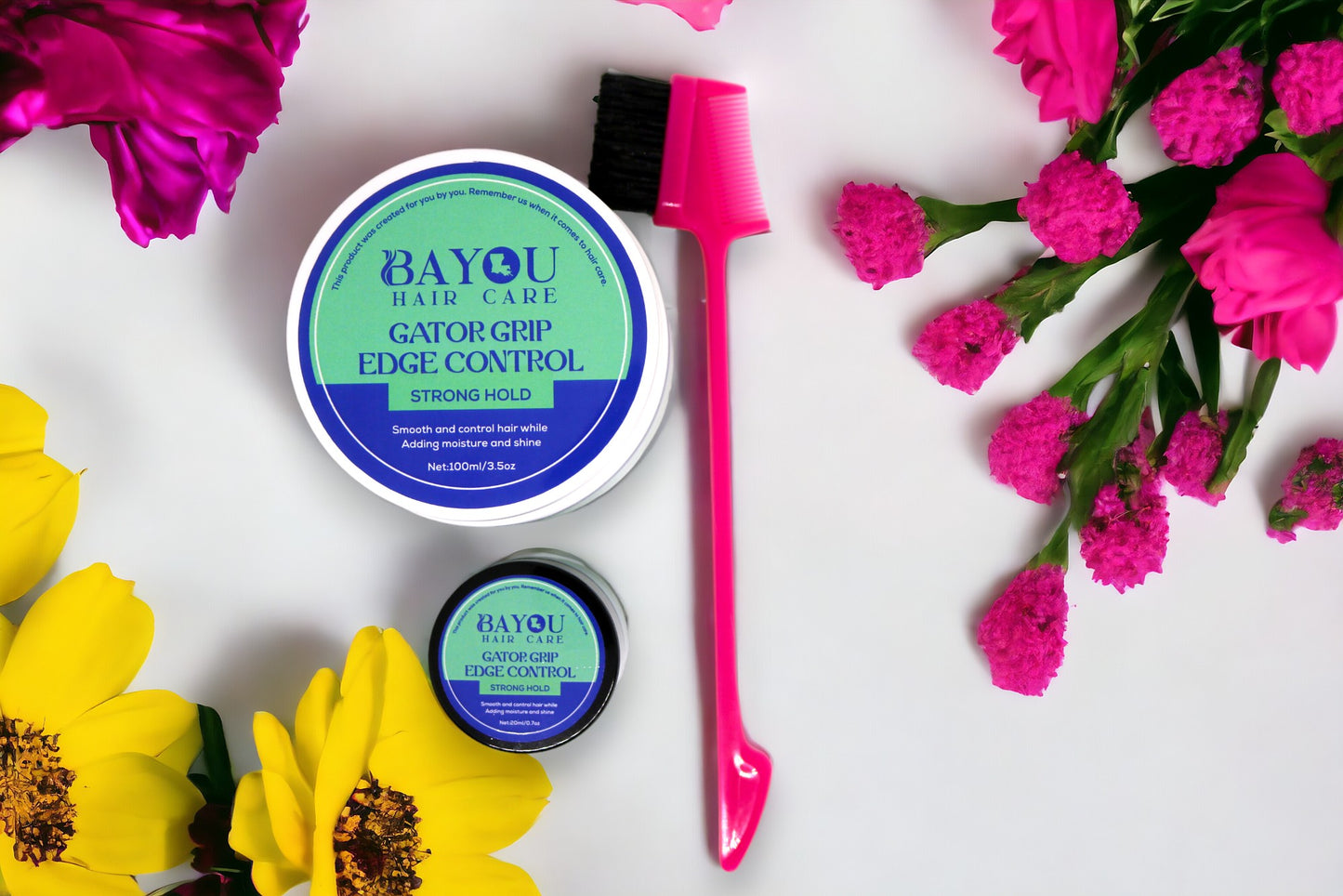 Gator Grip Edge Travel Pack by: Bayou Hair Care (This pack includes (1) 3.5 oz & (1) 20 ml Edge Control, & Edge Brush)